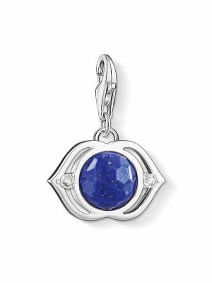 Thomas Sabo Charm - Blauer Lotos - 1329-086-32 925 Silber, Edelstein, Zirkonia blau