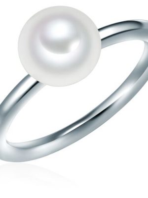 Valero Pearls Ring Sterling Silber Süßwasser-Zuchtperle, silber