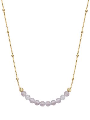 XENOX Halskette - XS91227G 925 Silber vergoldet, Edelstein gold