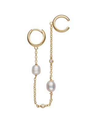 XENOX Ohrringe - XS91216G 925 Silber vergoldet, Süßwasserperle, Zirkonia gold