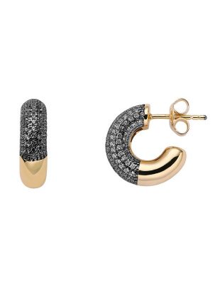 XENOX Ohrstecker - Glow - XS2041G 925 Silber vergoldet, Zirkonia gold