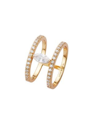 XENOX Ring - XS91206G/54 925 Silber vergoldet, Zirkonia gold