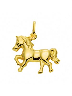 585 Gold Anhänger Pferd - Set mit Halskette 1001 Diamonds gold