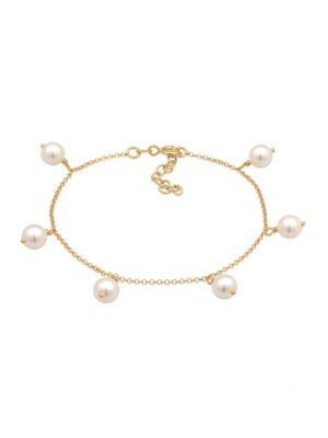 Armband Elegant Synthetische Perlen Klassik 925 Silber Nenalina Gold