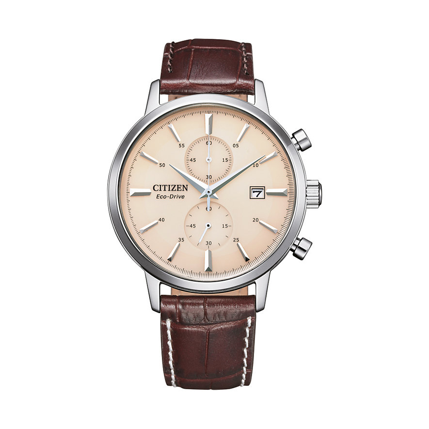 Citizen Chronograph Leder Eco-Drive CA7061-26X Edelstahl, Edelstahl