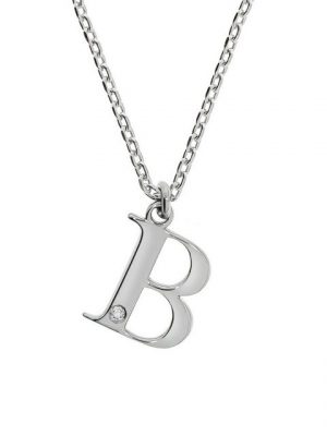 Diamonds by Ellen K. Kette mit Anhänger "925/- Sterling Silber Diamant 0,008ct. Buchstabe B" (Set, 2-tlg)