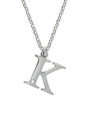 Diamonds by Ellen K. Kette mit Anhänger "925/- Sterling Silber Diamant 0,008ct. Buchstabe K" (Set, 2-tlg)