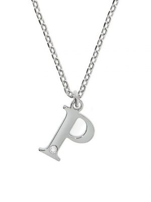 Diamonds by Ellen K. Kette mit Anhänger "925/- Sterling Silber Diamant 0,008ct. Buchstabe P" (Set, 2-tlg)