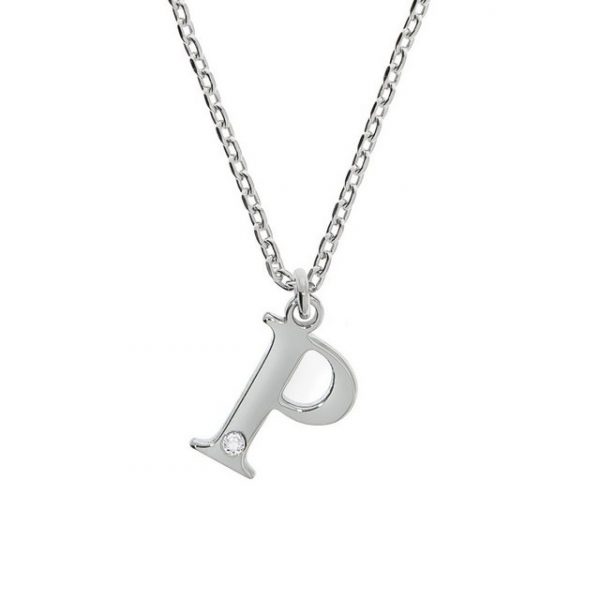 Diamonds by Ellen K. Kette mit Anhänger "925/- Sterling Silber Diamant 0,008ct. Buchstabe P" (Set, 2-tlg)