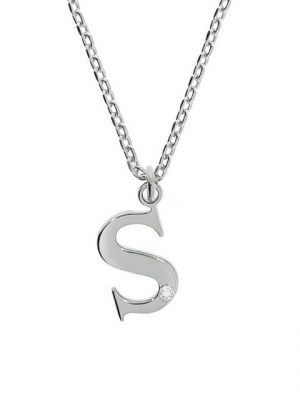 Diamonds by Ellen K. Panzerkette "925/- Sterling Silber Diamant 0,008ct. Buchstabe S", Anhänger mit Kette