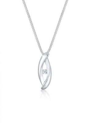Elli DIAMONDS Halskette Infinity Klassik Diamant (0.03 Ct.) 925 Silber, 45 cm