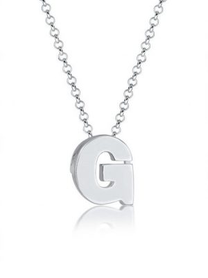 Elli Kette mit Anhänger "Buchstabe G Initialen Trend Minimal 925 Silber"