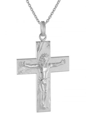 Halskette mit Kreuz 925 Silber Männer-Kette trendor Silberfarben
