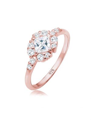 Ring Verlobung Zirkonia Steine Romantisch 925 Silber Elli Premium Rosegold