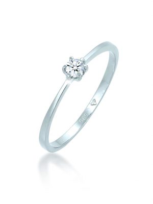 Ring Verlobungsring Diamant 0.11 Ct. 585 Weißgold DIAMONDS Weiß