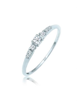 Ring Verlobungsring Diamanten (0.11 Ct) 585 Weißgold DIAMONDS Silber
