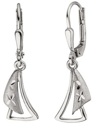 SIGO Ohrhänger 925 Sterling Silber teil matt Ohrringe Silberohrringe