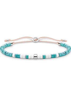 Thomas Sabo Armband - A2062-058-7-L20V 925 Silber, Edelstein, Textil blau