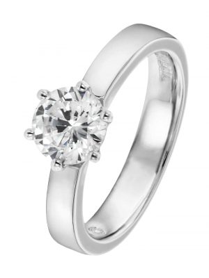 Verlobungsring 925er Silber Ring Solitär Brillant Diamanten Zirkonia Laura Mülle