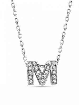 dKeniz Anhänger mit Kette "Buchstabe M 925/- Sterling Silber"