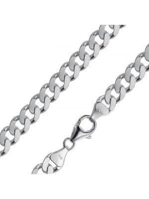 Halskette für Männer 925 Sterlingsilber Flachpanzer 8,2 mm trendor Silberfarben