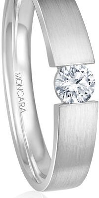 Moncara Damen Ring, 950er Platin mit 1 Diamant, silber
