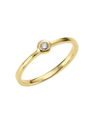 Ring 750/- Gold Brillant weiß Brillant Glänzend 0,05ct. 750/- Gold Orolino Gelb