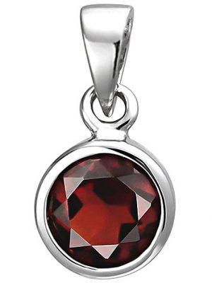 SIGO Anhänger 925 Sterling Silber 1 Granat rot