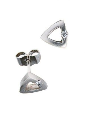 JOBO Paar Ohrstecker "Dreieckige Ohrringe mit Diamanten", 950 Platin