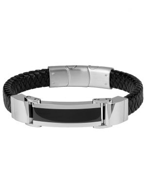 Jacques Lemans Armband S-B114A Leder, Edelstahl, Keramik