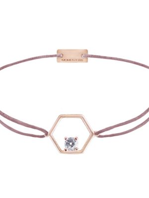 Momentoss Filo Armband - Hexagon - 21205391 925 Silber vergoldet, Textil, Zirkonia rosa