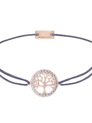 Momentoss Filo Armband - Lebensbaum - 21205331 925 Silber vergoldet, Textil, Zirkonia lila