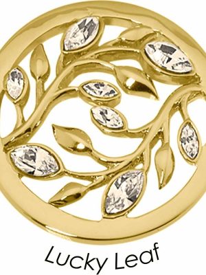 Quoins Anhänger - Lucky Leaf - QMOK-32M-G-CC gold