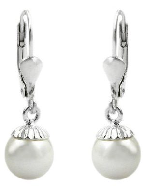 SIGO Ohrringe Brisur, Hänger mit Perle 8mm Silber 925