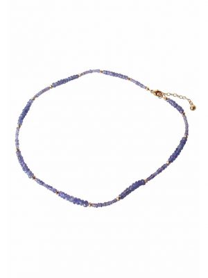 Halskette Tansanit Facettiert Blau Lila GEMSHINE Gold coloured
