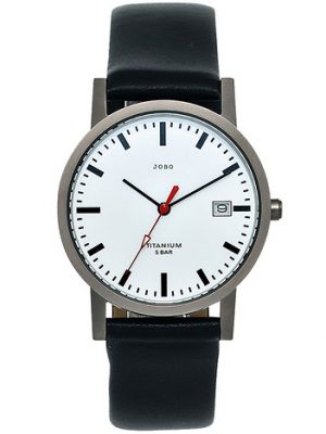 JOBO Damen Armbanduhr Quarz Analog Titan Leder Datum Damenuhr