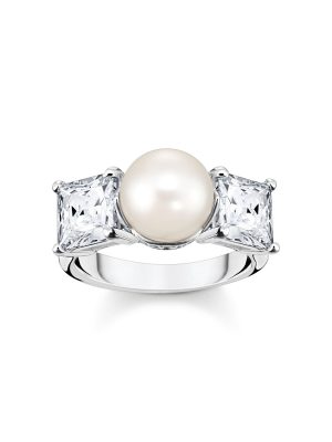 Thomas Sabo Ring - 56 925 Silber, Süßwasserperle, Zirkonia silber