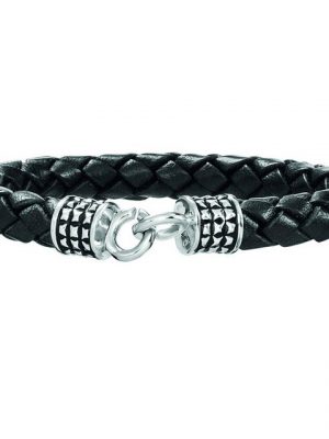 CAÏ Armband "925/- Sterling Silber Lederband schwarz"