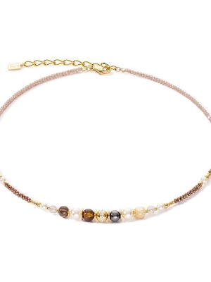 Coeur de Lion Halskette - 434910.1116.0 Edelstahl vergoldet, Edelstein, Glas, Swarovski Kristall braun