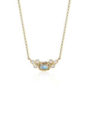 Halskette Erbskette Topas Labradorit Edelstein 925 Silber Elli Gold