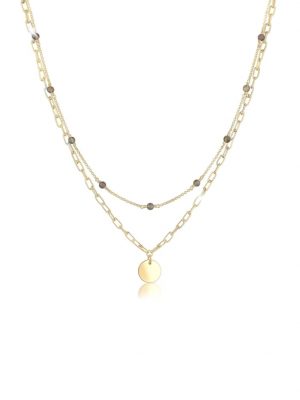 Halskette Layer Gliederkette Labradorit Stein 925Er Silber Elli Premium Gold