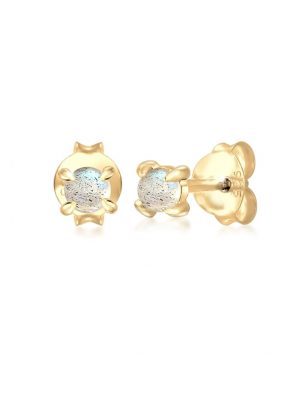 Ohrringe Ohrstecker Labradorit Edelstein Trend 925 Silber Elli Gold