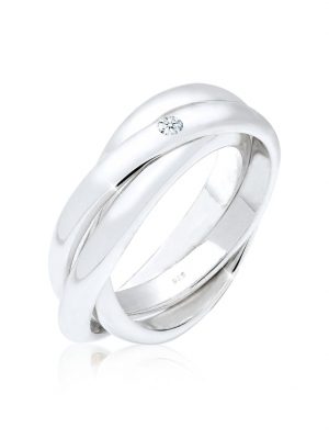 Ring Verlobungsring Diamant 0.03 Ct. 925 Silber Elli DIAMONDS Weiß