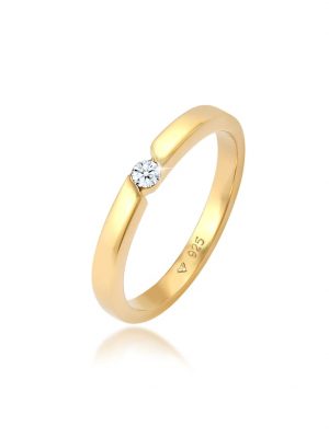 Ring Verlobungsring Diamant (0.06 Ct.) 925 Silber Elli DIAMONDS Gold