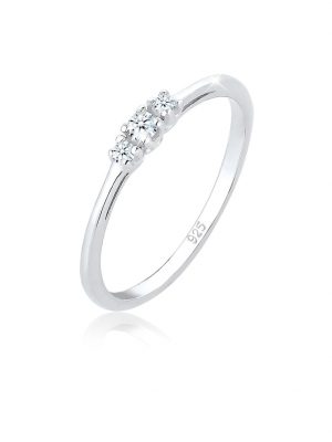 Ring Verlobungsring Diamant (0.06 Ct.) Zart 925 Silber Elli DIAMONDS Silber