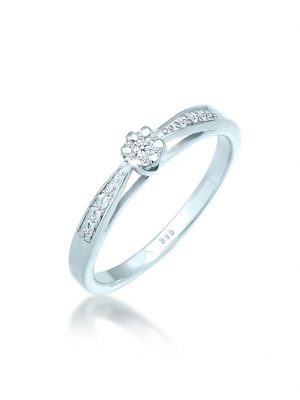 Ring Verlobungsring Diamant (0.085 Ct.) 585 Weißgold Elli DIAMONDS Silber