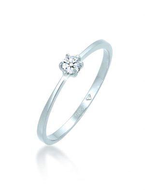 Ring Verlobungsring Diamant 0.11 Ct. 585 Weißgold Elli DIAMONDS Weiß