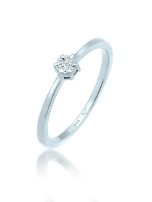 Ring Verlobungsring Diamanten (0.045 Ct.) 585 Weißgold Elli DIAMONDS Silber