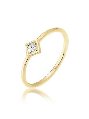 Ring Verlobungsring Geo Diamant (0.03 Ct.) 375 Gelbgold Elli DIAMONDS Gold
