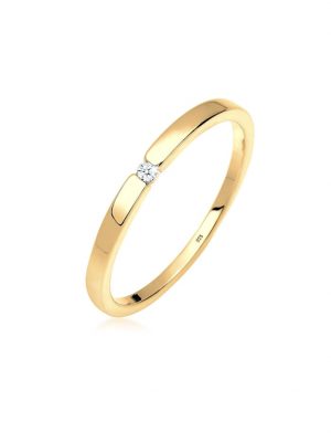Ring Verlobungsring Klassiker Diamant (0.015 Ct.)Silber Elli DIAMONDS Gold